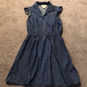 Cute Girls Jean Style Dress with Heart Print